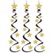 Party Central Club Pack of 18 Black and Gold Star Hanging Whirl Decorations 30"